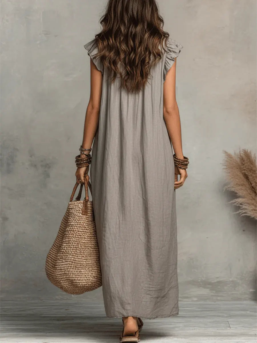 Boho-Kleid Damen, fließend, elegant & luftig mit Taschen