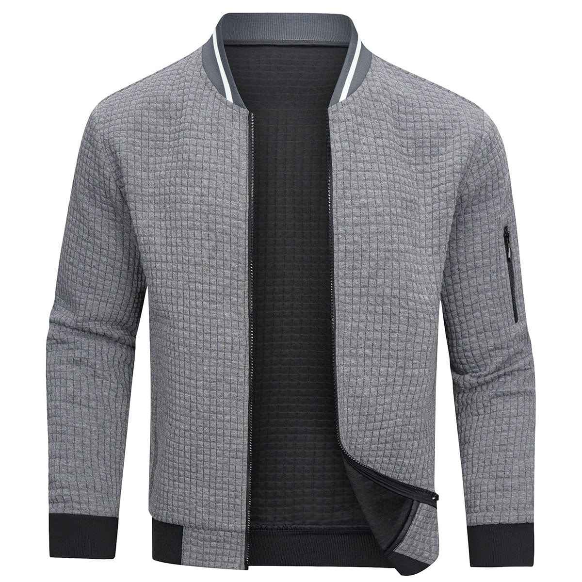 Pablo – Fashionable Textured Cardigan with Practical Zipper