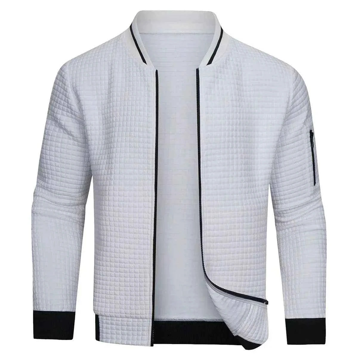Pablo – Fashionable Textured Cardigan with Practical Zipper