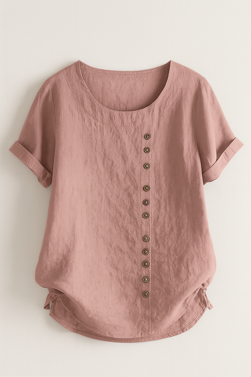 Damen Leinenbluse mit Knopfverschluss
