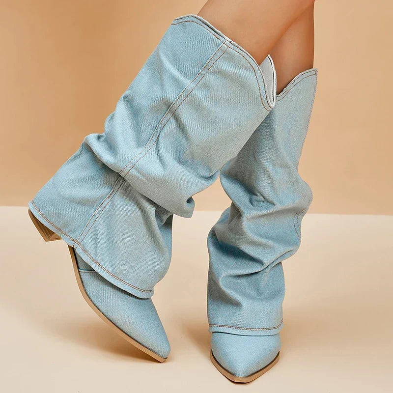 Pippa Jeans-Overknee-Stiefel mit Auffaelligen Details