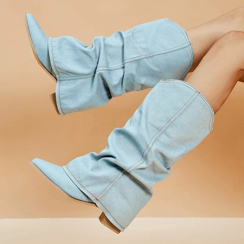 Pippa Jeans-Overknee-Stiefel mit Auffaelligen Details