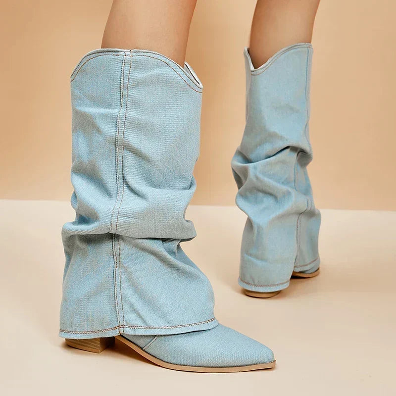 Pippa Jeans-Overknee-Stiefel mit Auffaelligen Details