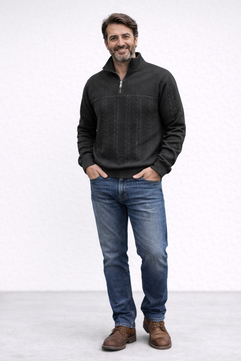DAWSON – Langarm-Pullover mit Streifen, eleganter Henley-Sweater Damen