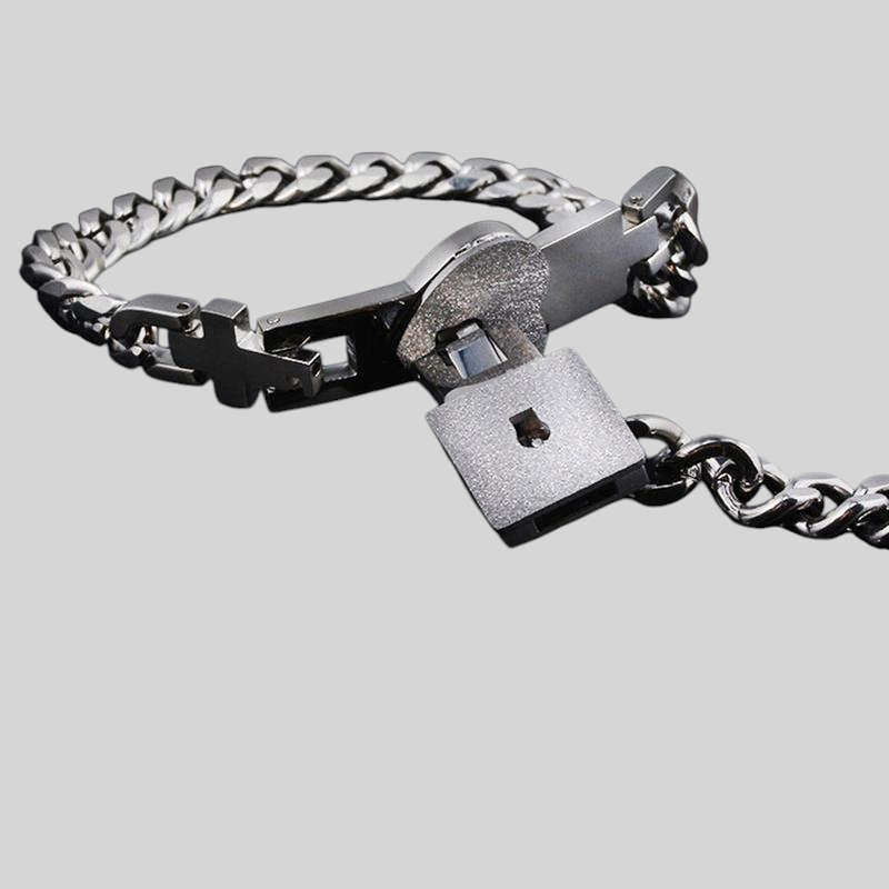 Partnerarmband-Set Edelstahl für Paare - Schloss & Schlüssel Design