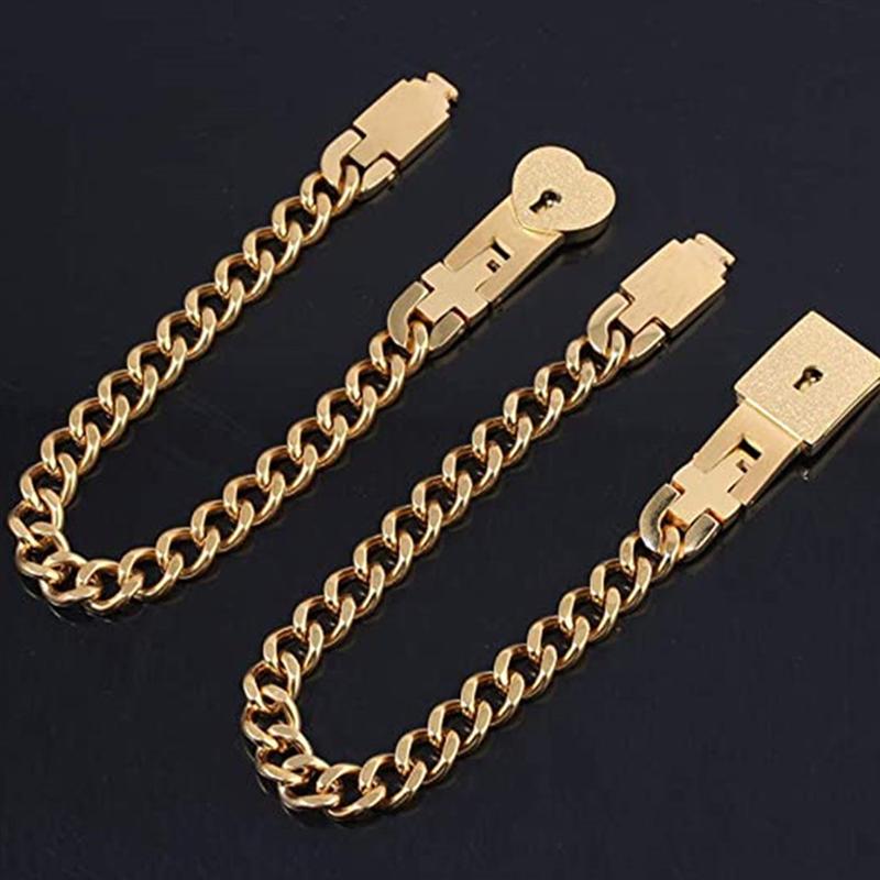 Partnerarmband-Set Edelstahl für Paare - Schloss & Schlüssel Design