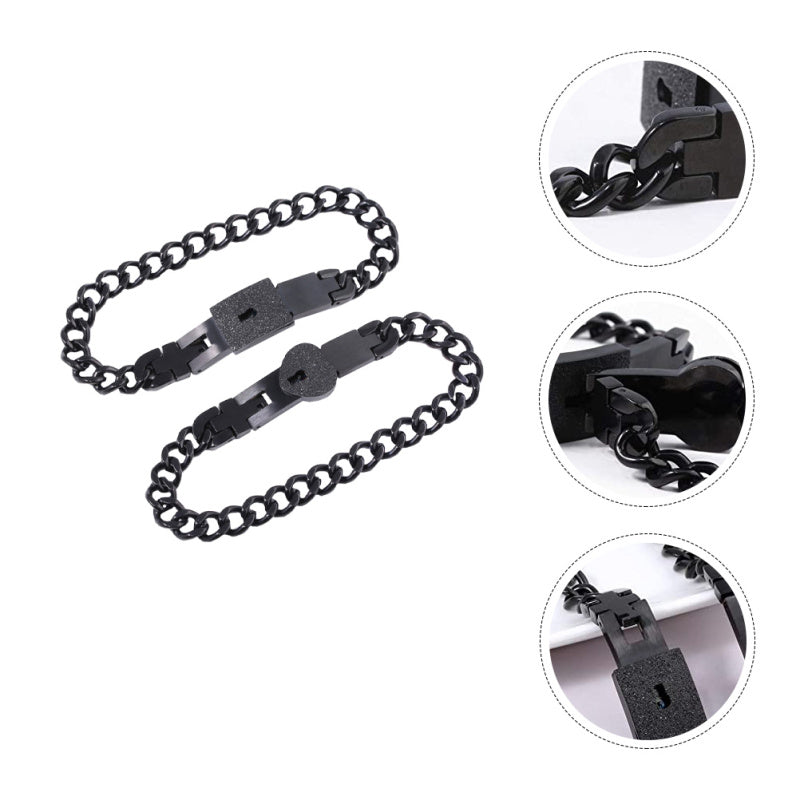 Partnerarmband-Set Edelstahl für Paare - Schloss & Schlüssel Design