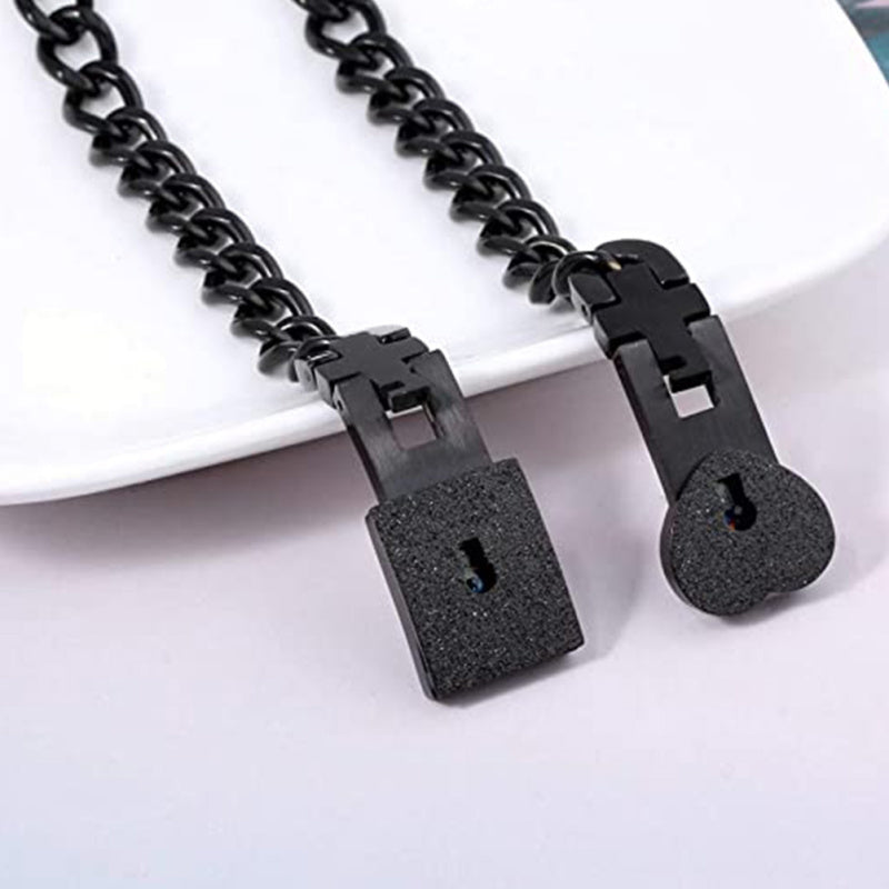Partnerarmband-Set Edelstahl für Paare - Schloss & Schlüssel Design