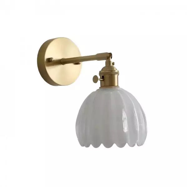 Retro elegante und originelle Tulpen-Blumenwandleuchte aus Glas