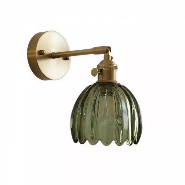 Retro elegante und originelle Tulpen-Blumenwandleuchte aus Glas