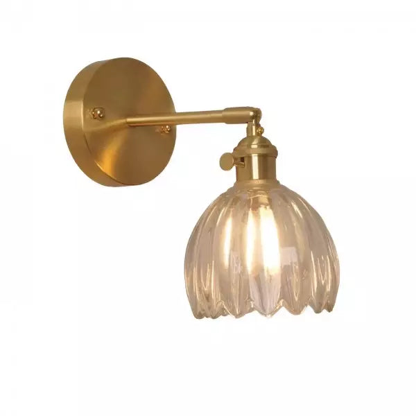 Retro elegante und originelle Tulpen-Blumenwandleuchte aus Glas