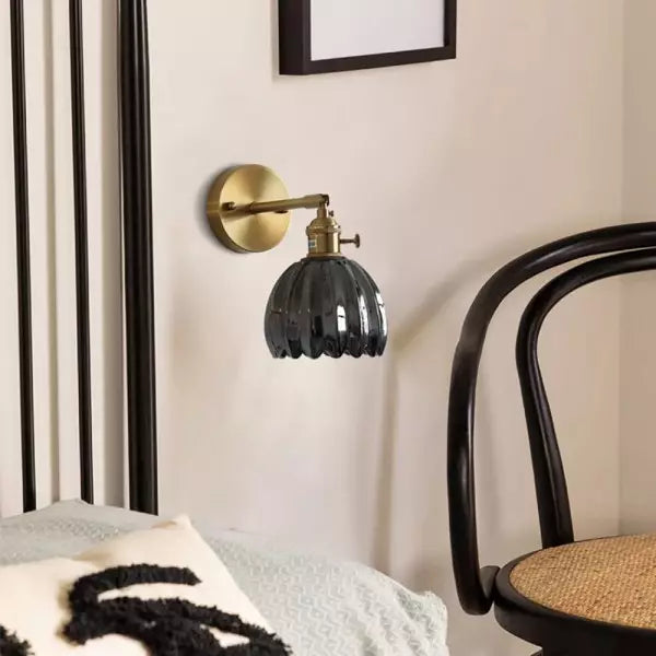 Retro elegante und originelle Tulpen-Blumenwandleuchte aus Glas