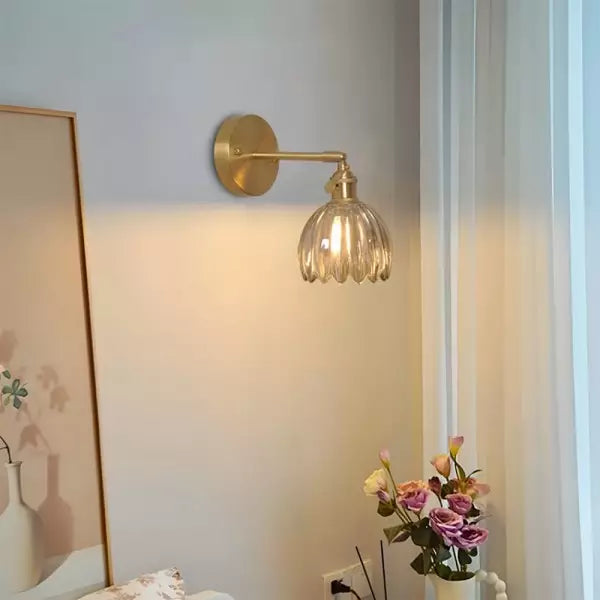 Retro elegante und originelle Tulpen-Blumenwandleuchte aus Glas
