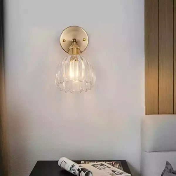 Retro elegante und originelle Tulpen-Blumenwandleuchte aus Glas