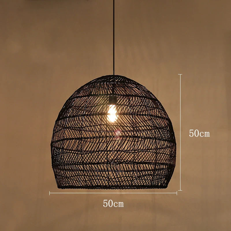 Themis - Elegante Natürliche Flechtwerk Hängeleuchte für Eine Warme Atmosphäre Beleuchtung