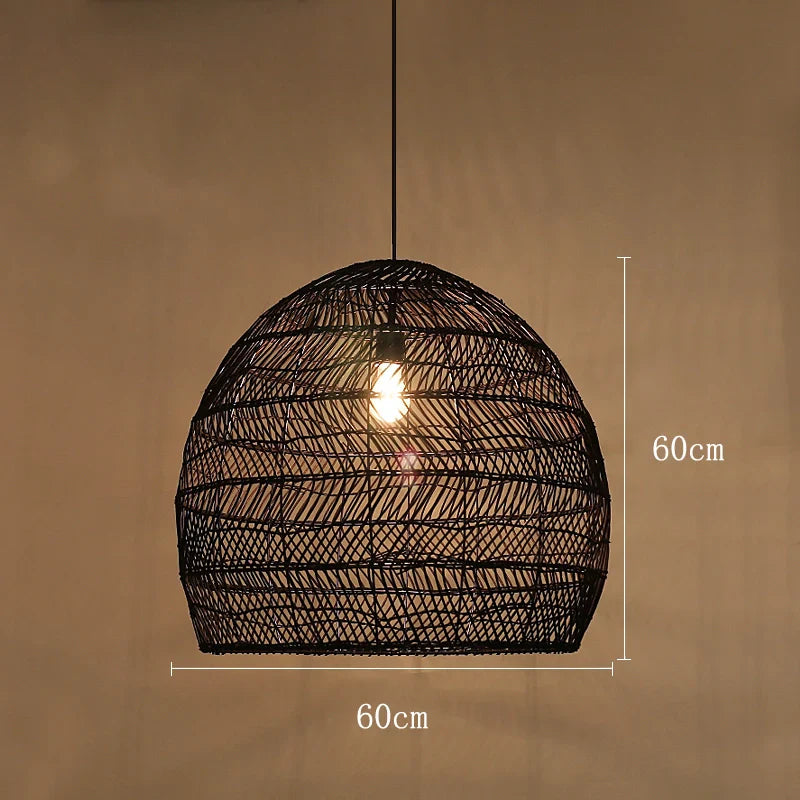 Themis - Elegante Natürliche Flechtwerk Hängeleuchte für Eine Warme Atmosphäre Beleuchtung