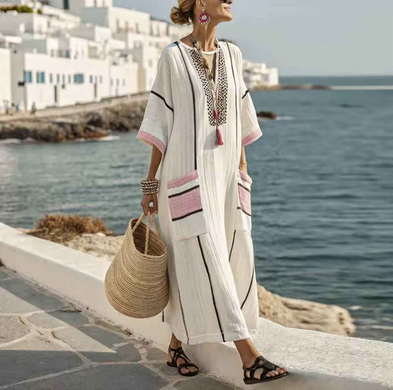 Elegante Mary: Langes Strandkleid für einen schicken Sommerlook