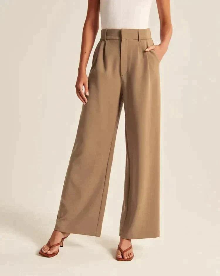Saskia | Bequeme Hochtaillierte Weite Passform Hose für einen Stilvollen Look