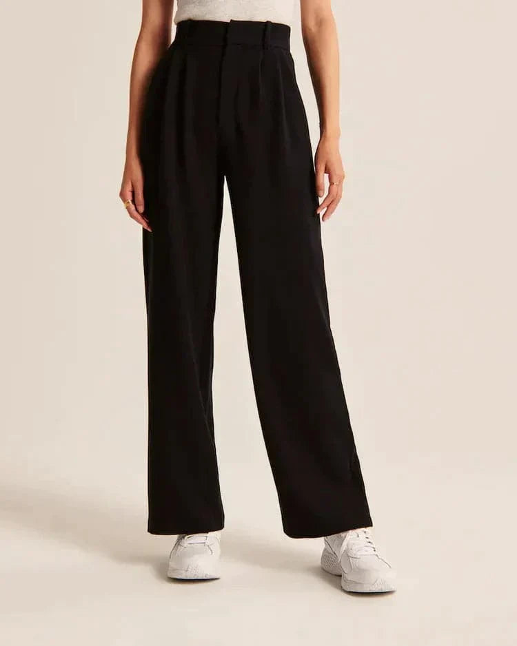 Saskia | Bequeme Hochtaillierte Weite Passform Hose für einen Stilvollen Look