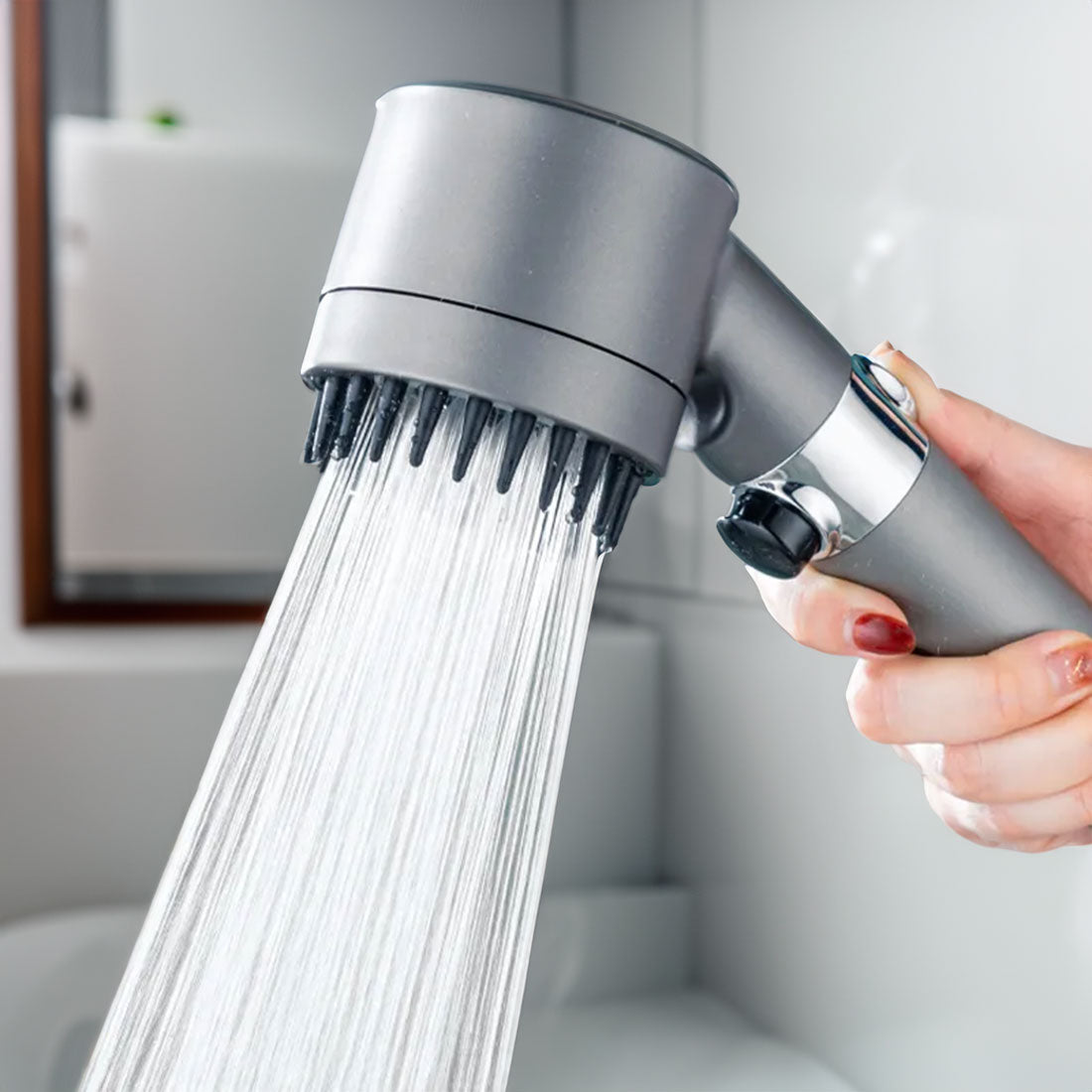Aquelis - Anpassbare Luxus-High-Pressure-Duschkopf mit 3 Einstellungen und fortschrittlicher Wasserfilterfunktion