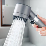 Anpassbare Luxus-High-Pressure-Duschkopf mit 3 Einstellungen und fortschrittlicher Wasserfilterfunktion