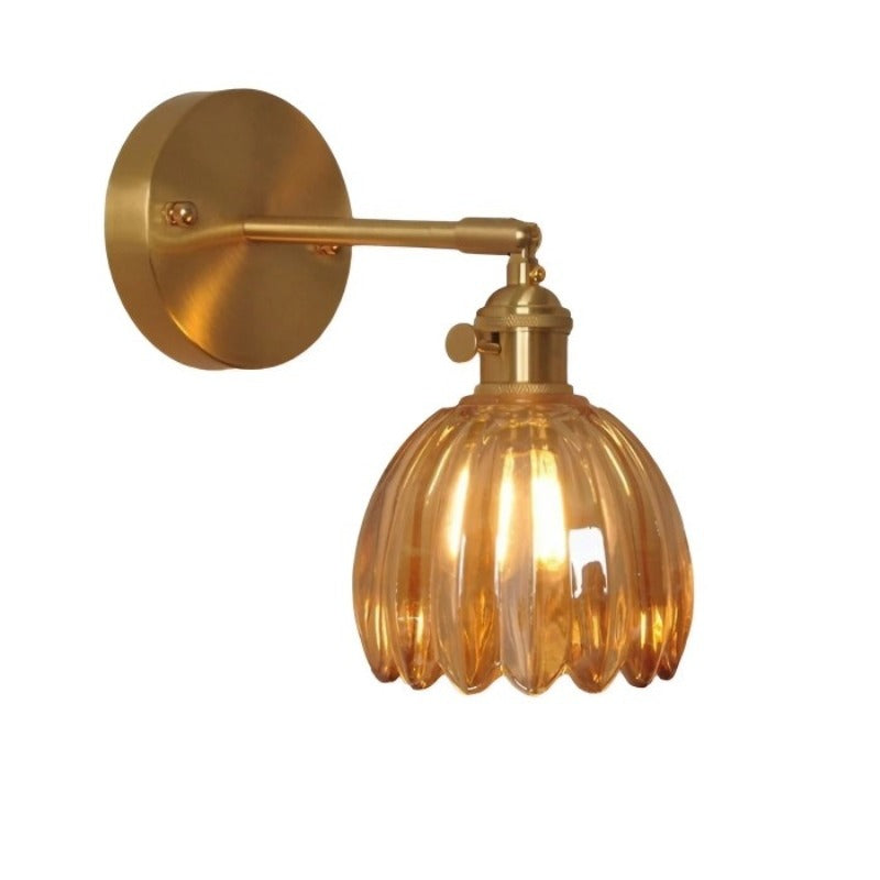 Retro elegante und originelle Tulpen-Blumenwandleuchte aus Glas