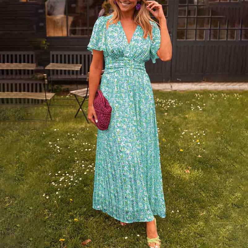 Romy V-Ausschnitt Sommerkleid – fließend, leicht und mühelos stilvoll