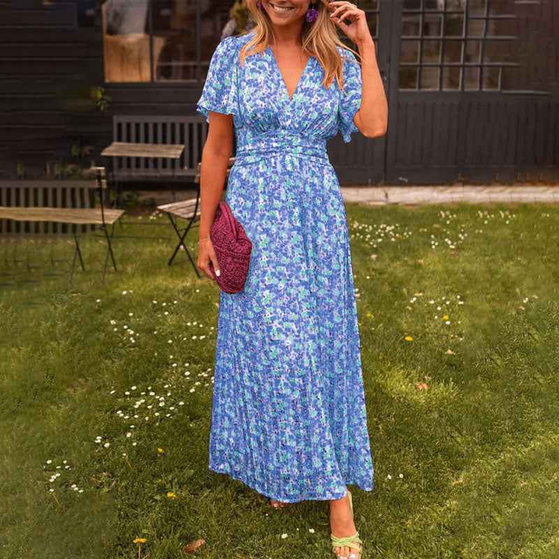 Romy V-Ausschnitt Sommerkleid – fließend, leicht und mühelos stilvoll