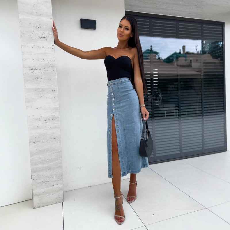 Chiara | Stylischer, figurbetonter Jeansrock