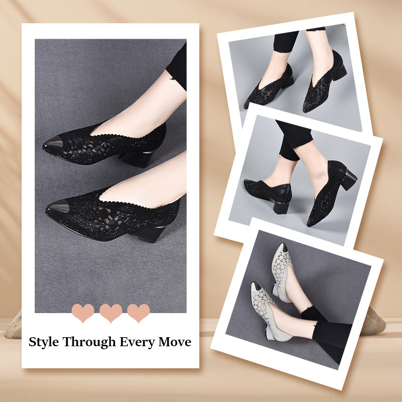 Neuheit 2025👠 Mesh-Sandalen mit Strass und hohen Absätzen - Limitierte Edition mit 52% Rabatt