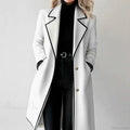 Cappotto Rayover in tessuto di lana a righe, con revers e maniche lunghe per un look elegante e caldo