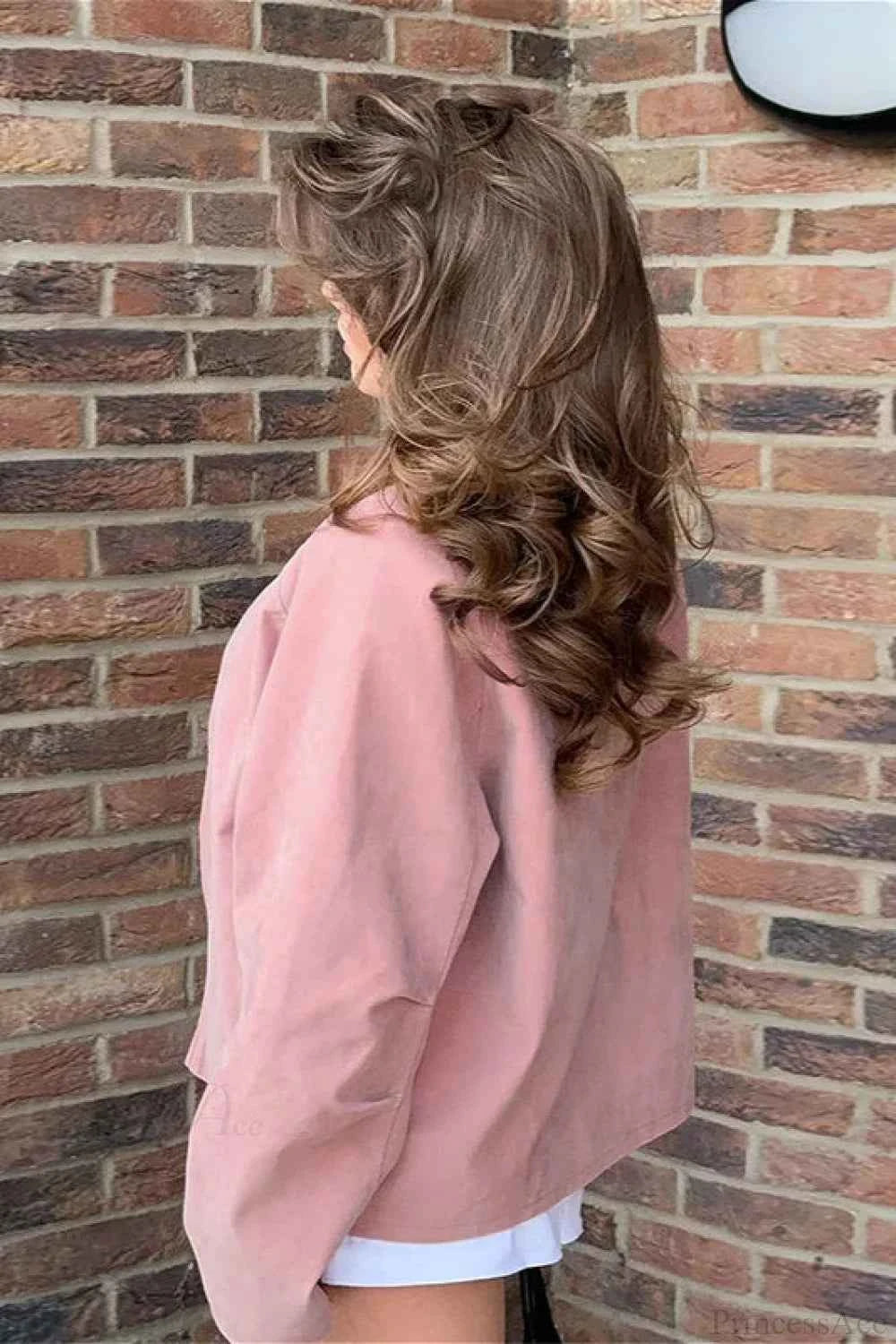 Eleganter Wildledermantel mit langen Ärmeln, Casual-Schick