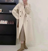 Elegant over-buttonhole cashmere wool coat for warmth and style