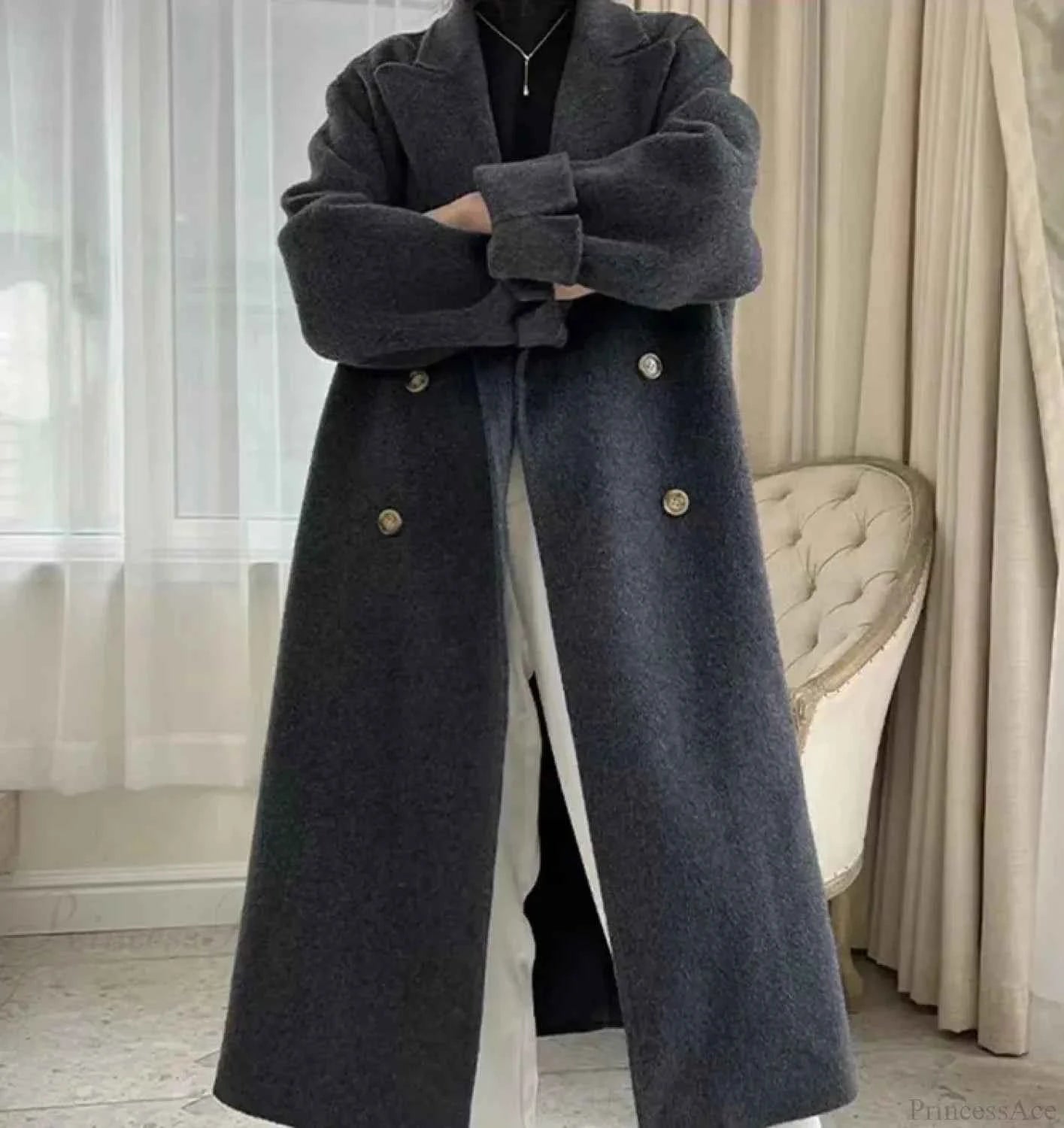 Eleganter Überknopflöcher-Kaschmierre-Wollmantel für Wärme und Stil