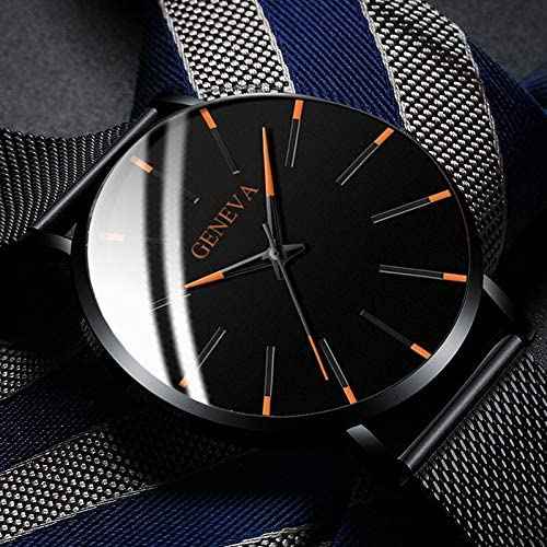 Herren Uhr Schwarz Ultra-Dun Quartz - Stijlvol Zakelijk Polshorloge mit Leren Band