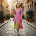 Maëva - Farverig patchwork kjole til et unikt og stilfuldt look