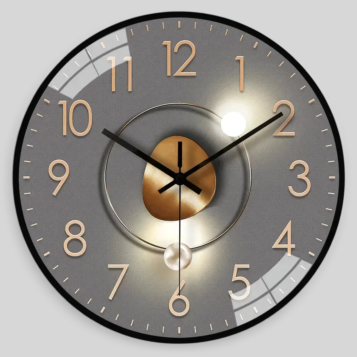 Moderne Wanduhr Rund - Leises Uhrwerk, großes Zifferblatt Ø 30 cm