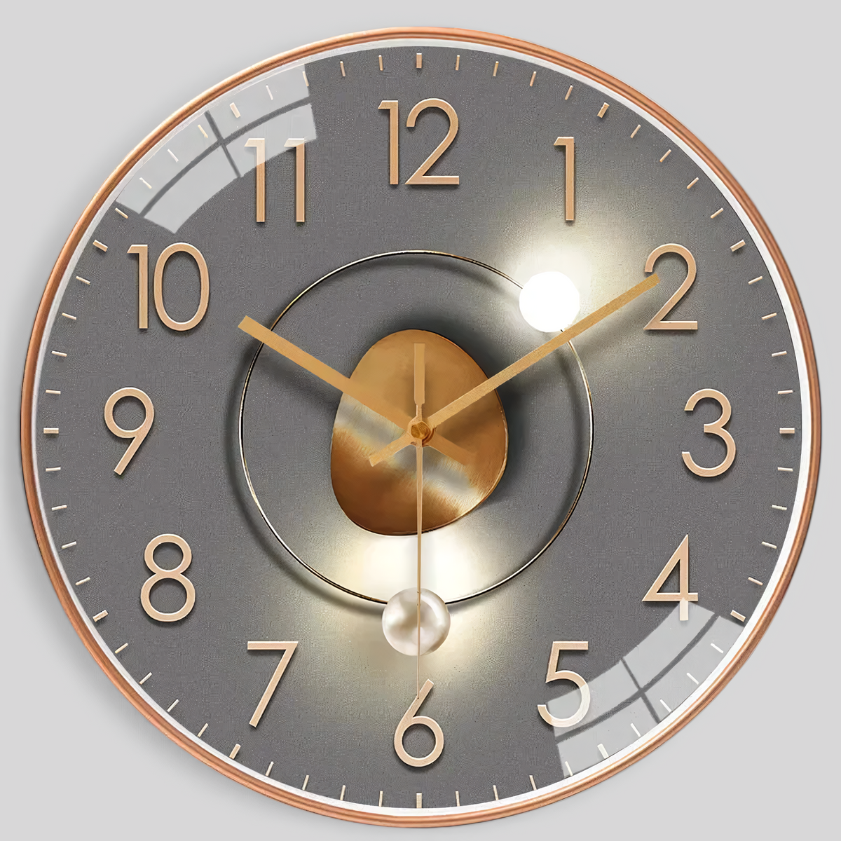 Moderne Wanduhr Rund - Leises Uhrwerk, großes Zifferblatt Ø 30 cm