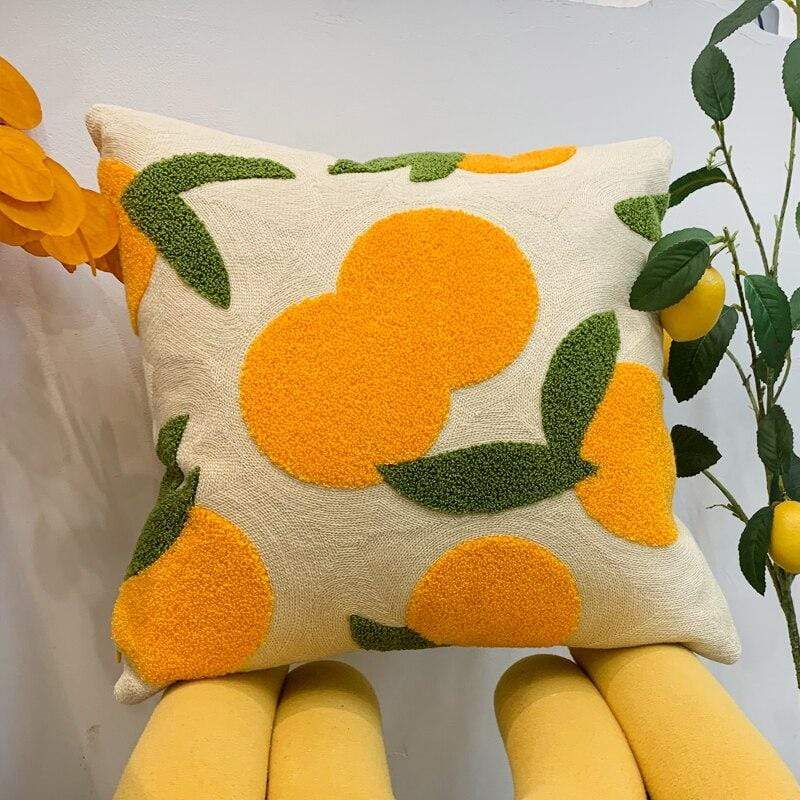 Olivienne - Orange Bestickt Kissenbezug für stilvolle und bunte Wohnzimmerdekoration