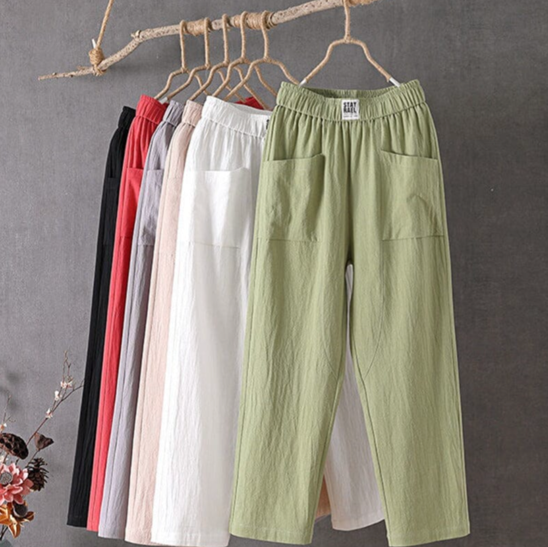 Wilma | Elegante Leinenhose mit komfortabler elastischer Taille für mühelosen Stil