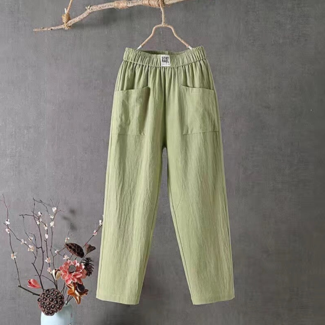 Wilma | Elegante Leinenhose mit komfortabler elastischer Taille für mühelosen Stil