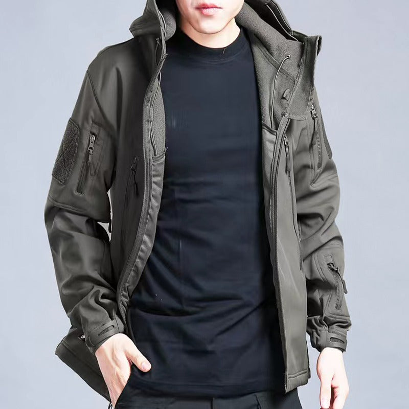 Herren Outdoor-Set - Gepolsterte Winterjacke mit Kapuze und Cargohose