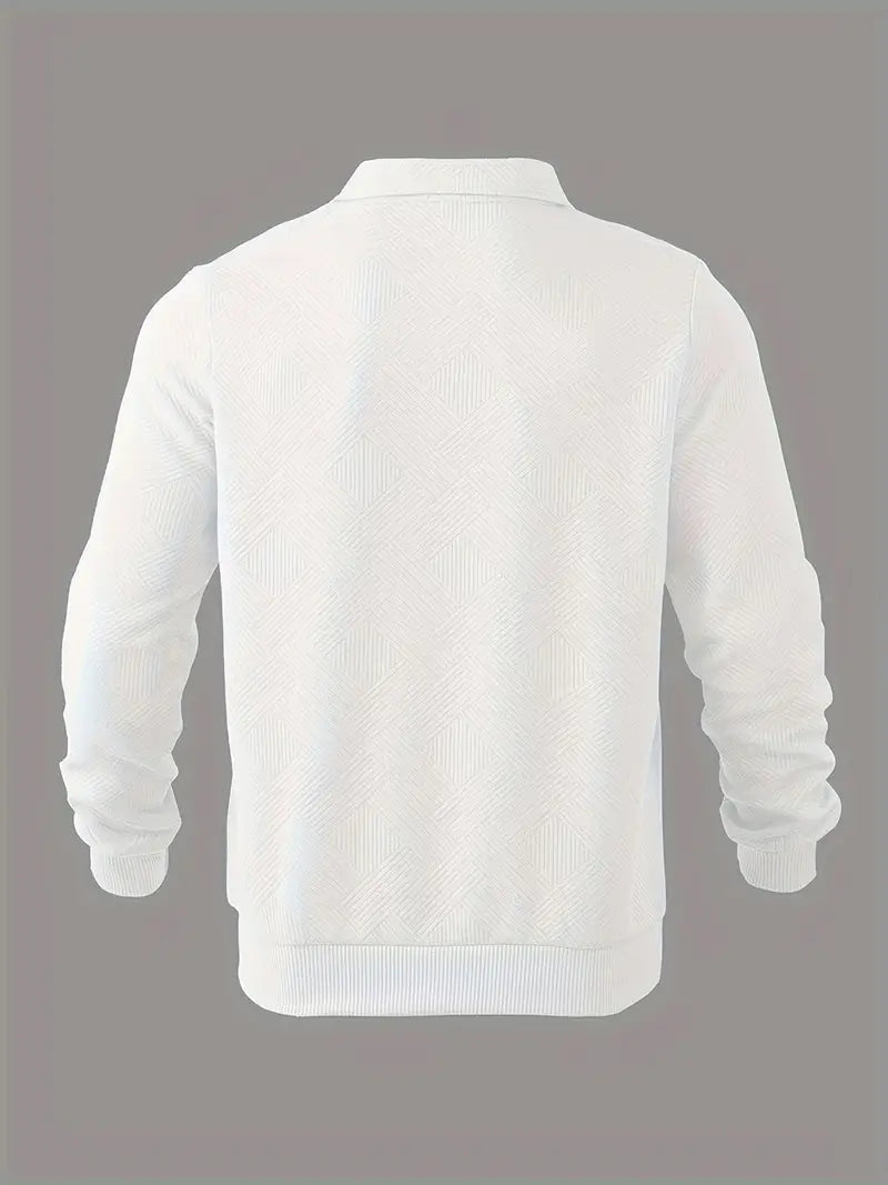 James – Eleganter Pullover mit Vintage-Geometrischen Mustern und Reißverschluss