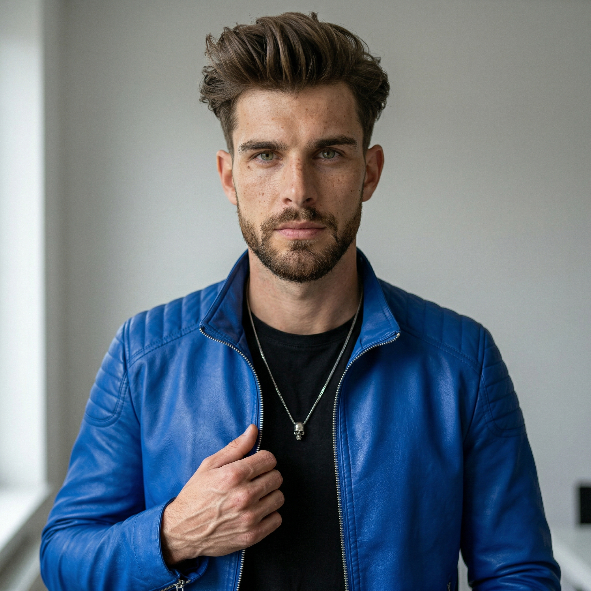 Stilvolle Glattlederjacke mit modernem Schnitt für den perfekten Look