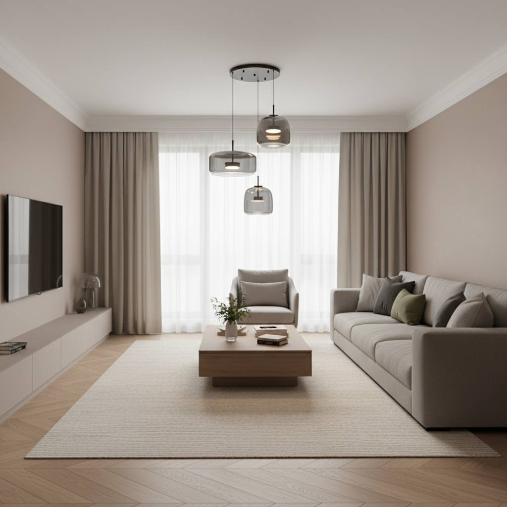 Luxus Glas & Metall Pendelleuchte - Elegante Hängeleuchte