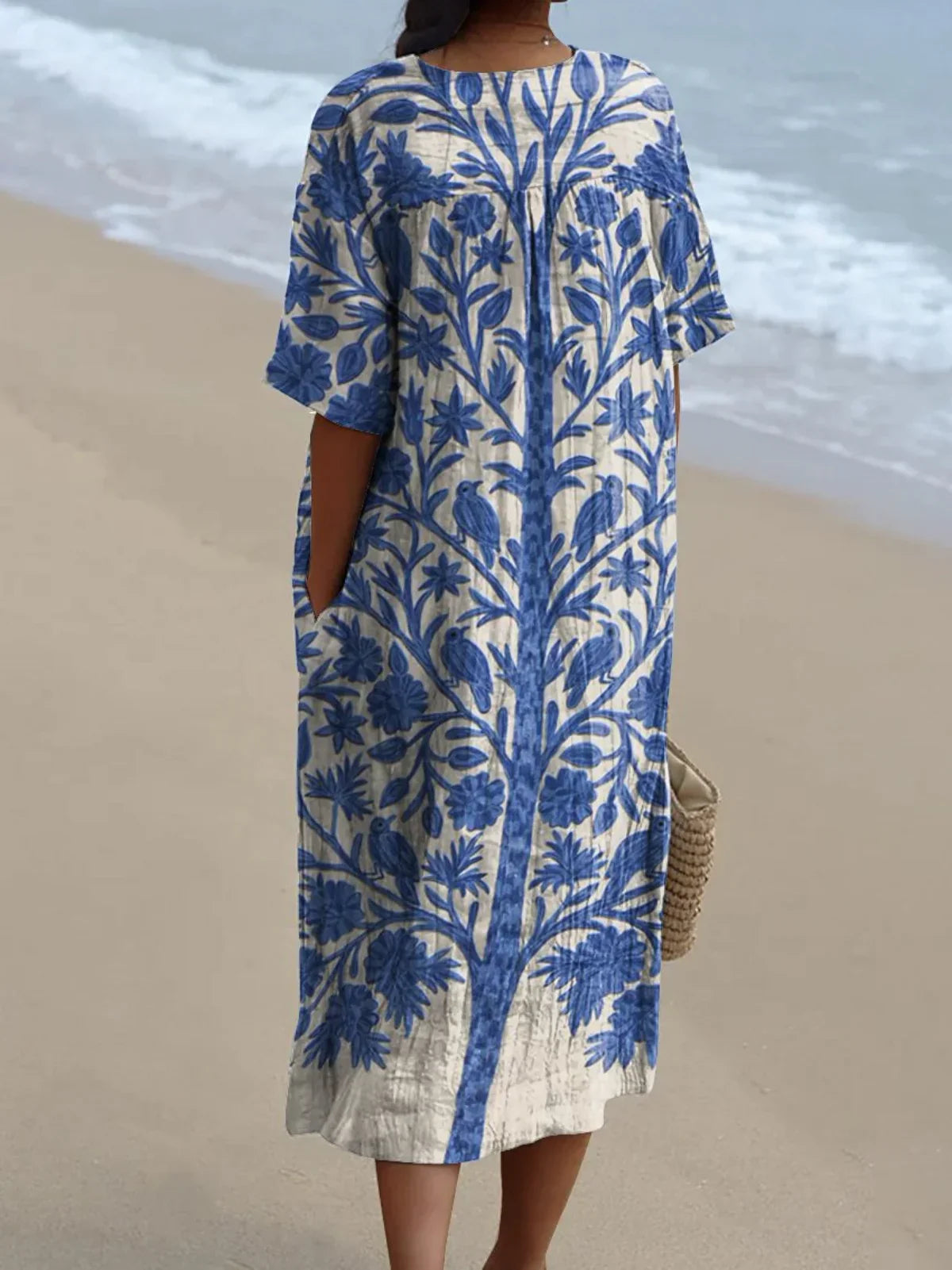 Oréa Elegantes Blauer Bestickter Kleid für alle Anlässe