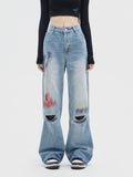 Pantaloni moda Yaki da donna con motivo graffiti trendy per un look stiloso