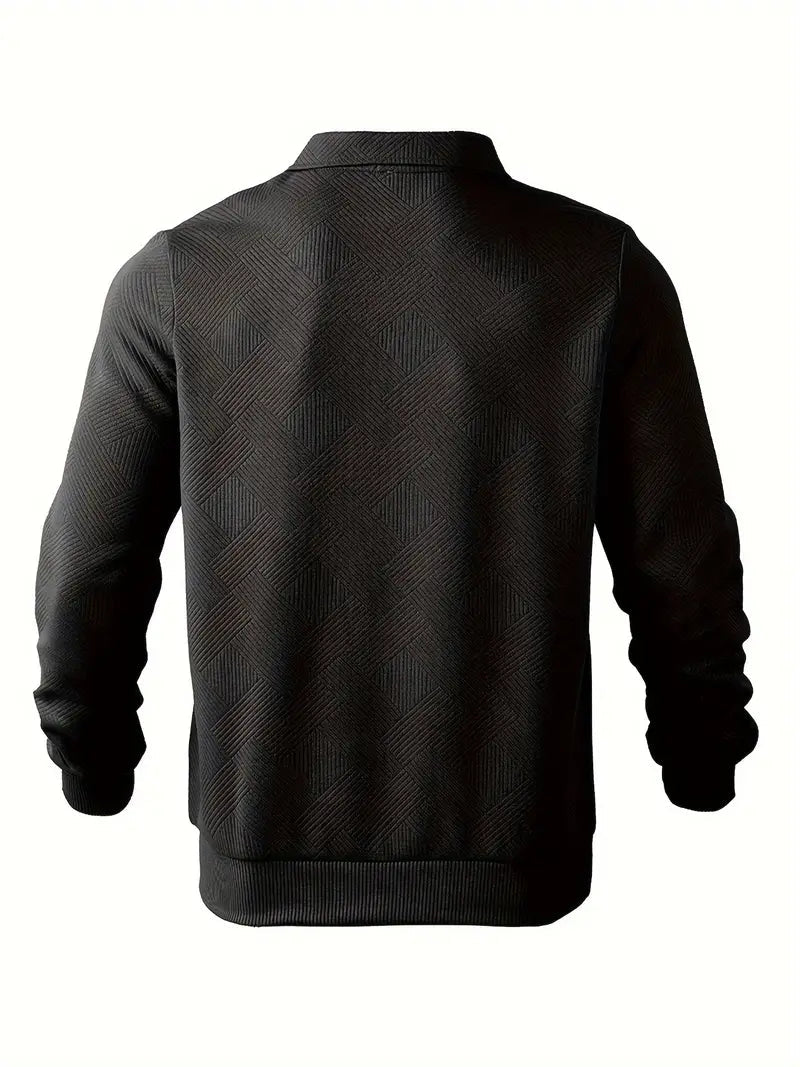 James – Eleganter Pullover mit Vintage-Geometrischen Mustern und Reißverschluss